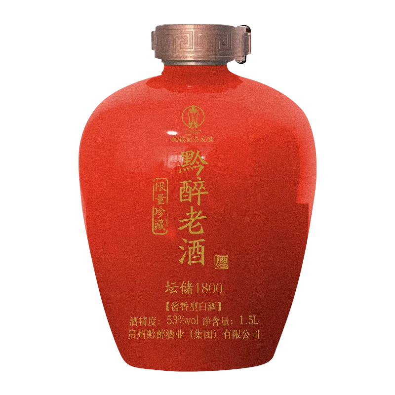 黔醉老坛储1800酱香型白酒  纯粮坤沙酒53度1.5L