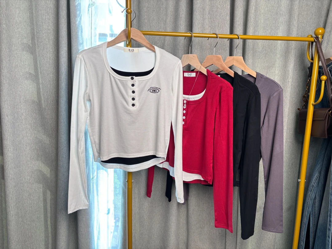 莫代尔女款上衣打底衫纯棉辣妹打底衫穿搭修身锁定高质感打底衣