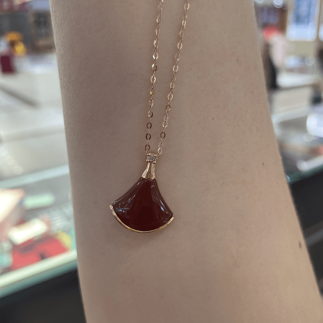 18K金群群项链 钻石 红色