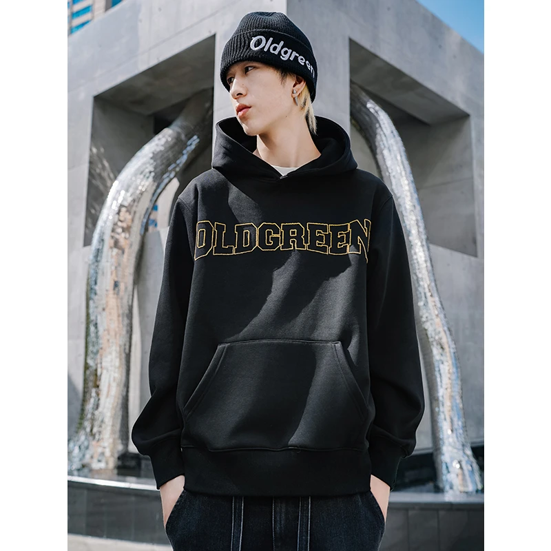 3D立体绣卫衣 460克秋冬多色美式手稿字母连帽卫衣休闲宽松百搭