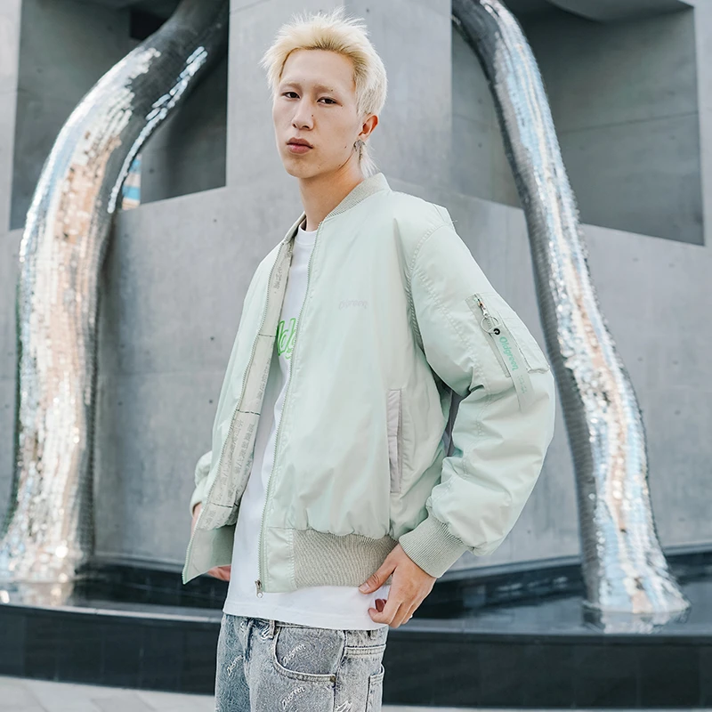 OLDGREEN青史飞行员夹克秋冬季美式高街复古oversize休闲外套