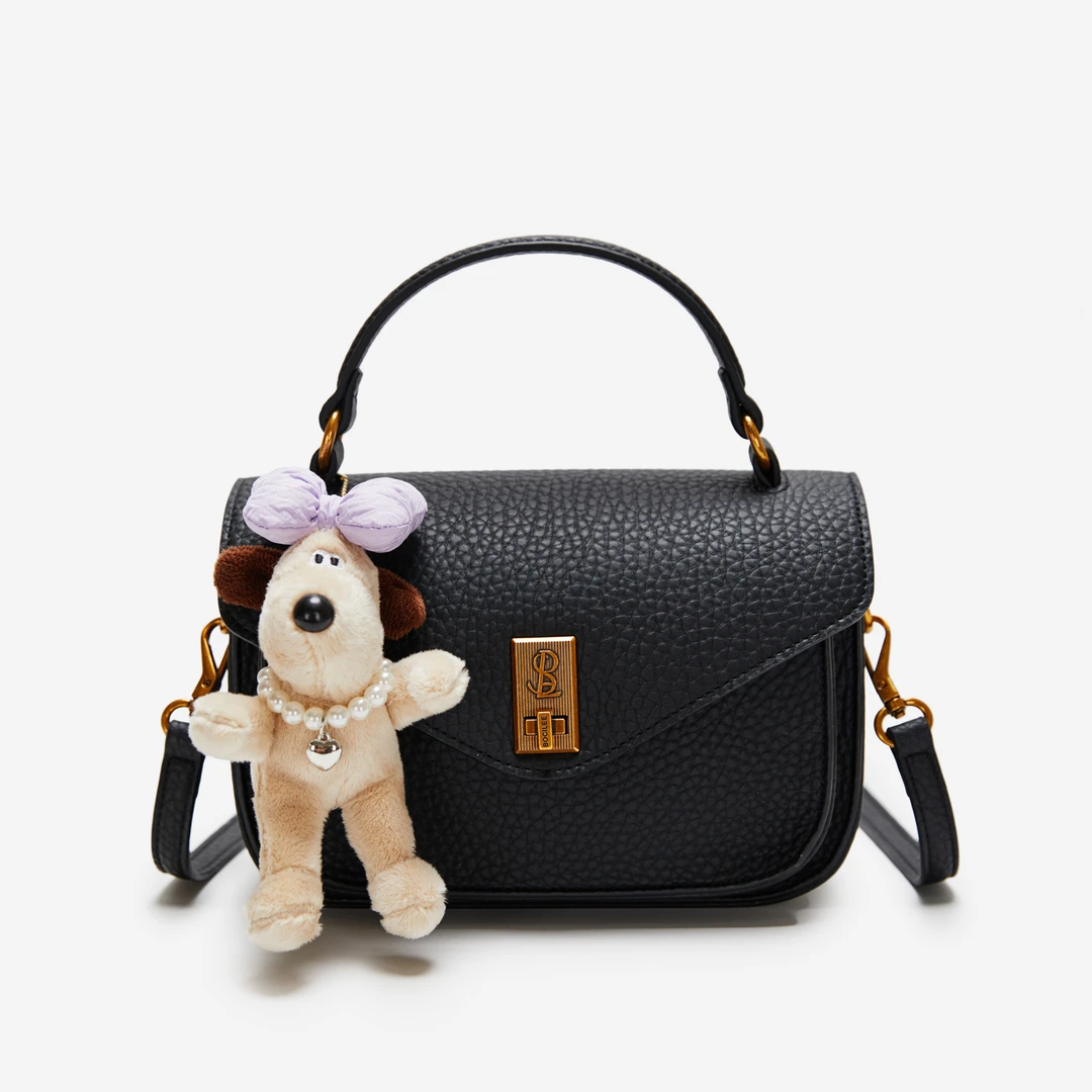 歌丽叶时尚百搭女士斜挎包黑色复古经典单肩包潮流休闲通勤手提包