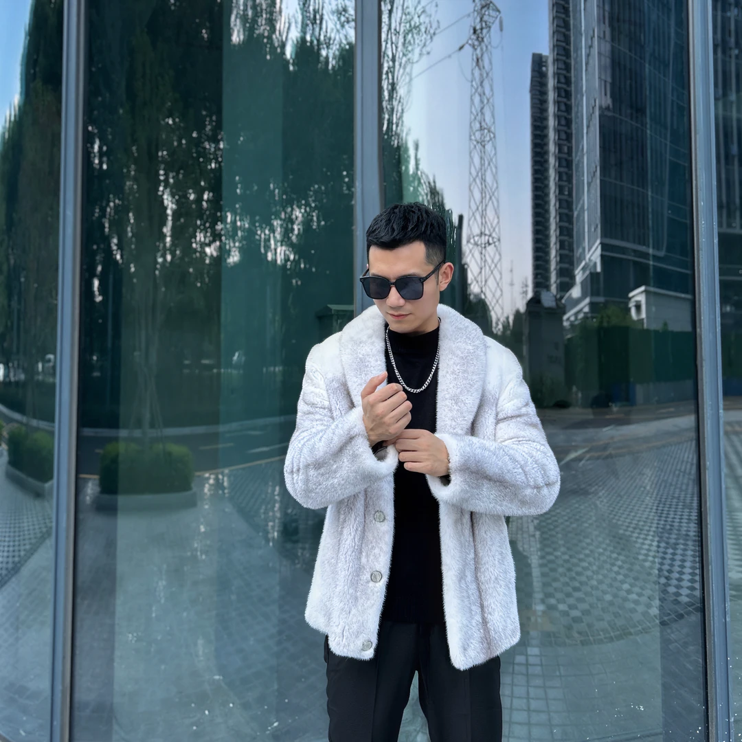 【煜衡】A098宝嘉美青果领男士时尚商务大气水貂保暖外套