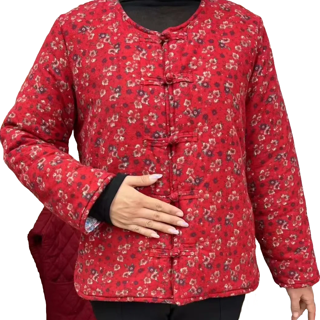 长绒棉全棉时尚棉花衣复古中国风加厚加厚中式