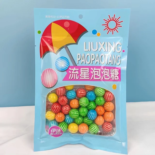 EDSP/伊达流星泡泡糖100g儿童网红糖果零食可吹泡糖玩食品口香糖