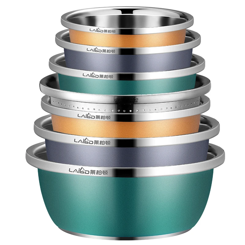 莱柏顿304不锈钢盆食品级加厚汤盆洗菜盆烘焙打蛋家用洗奶瓶专用