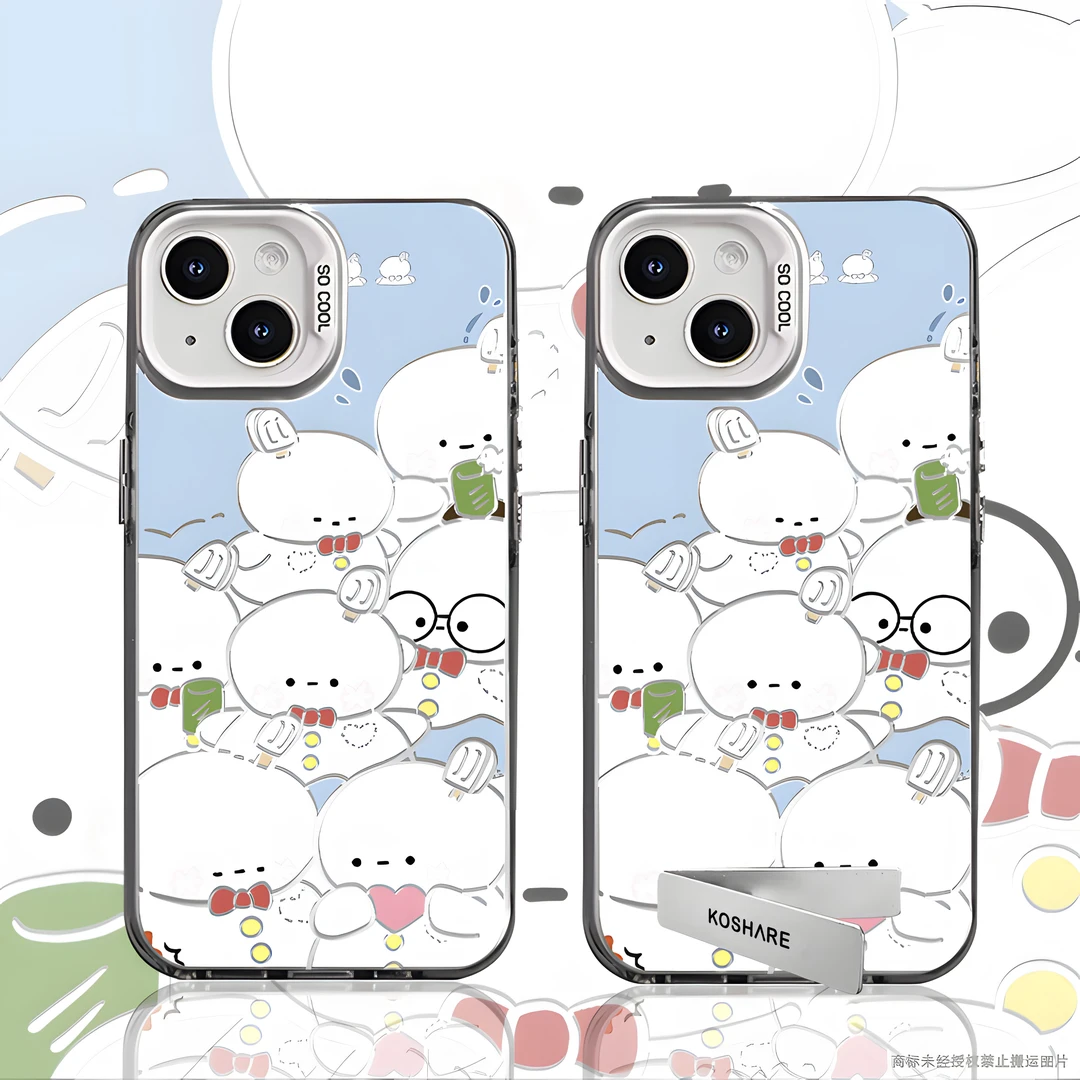 可爱小雪人适用于创意小众苹果16华为oppo一加vivo小米手机防摔壳