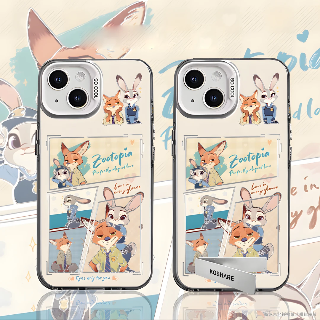朱迪尼克拼贴适用创意疯狂动物城小众苹果华为一加小米手机防摔壳