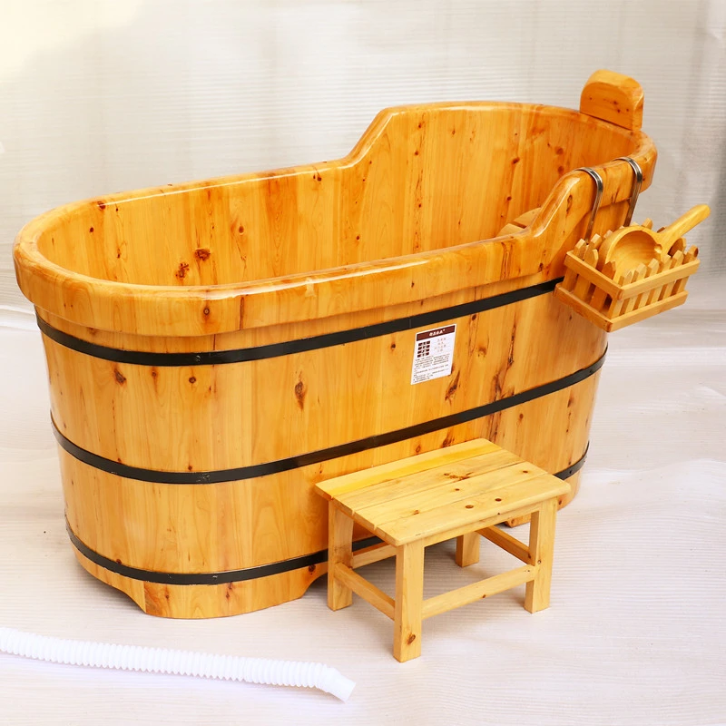 松弛感泡澡桶洗浴药浴家用洗澡桶木桶实木浴桶沐浴大人浴缸美容院