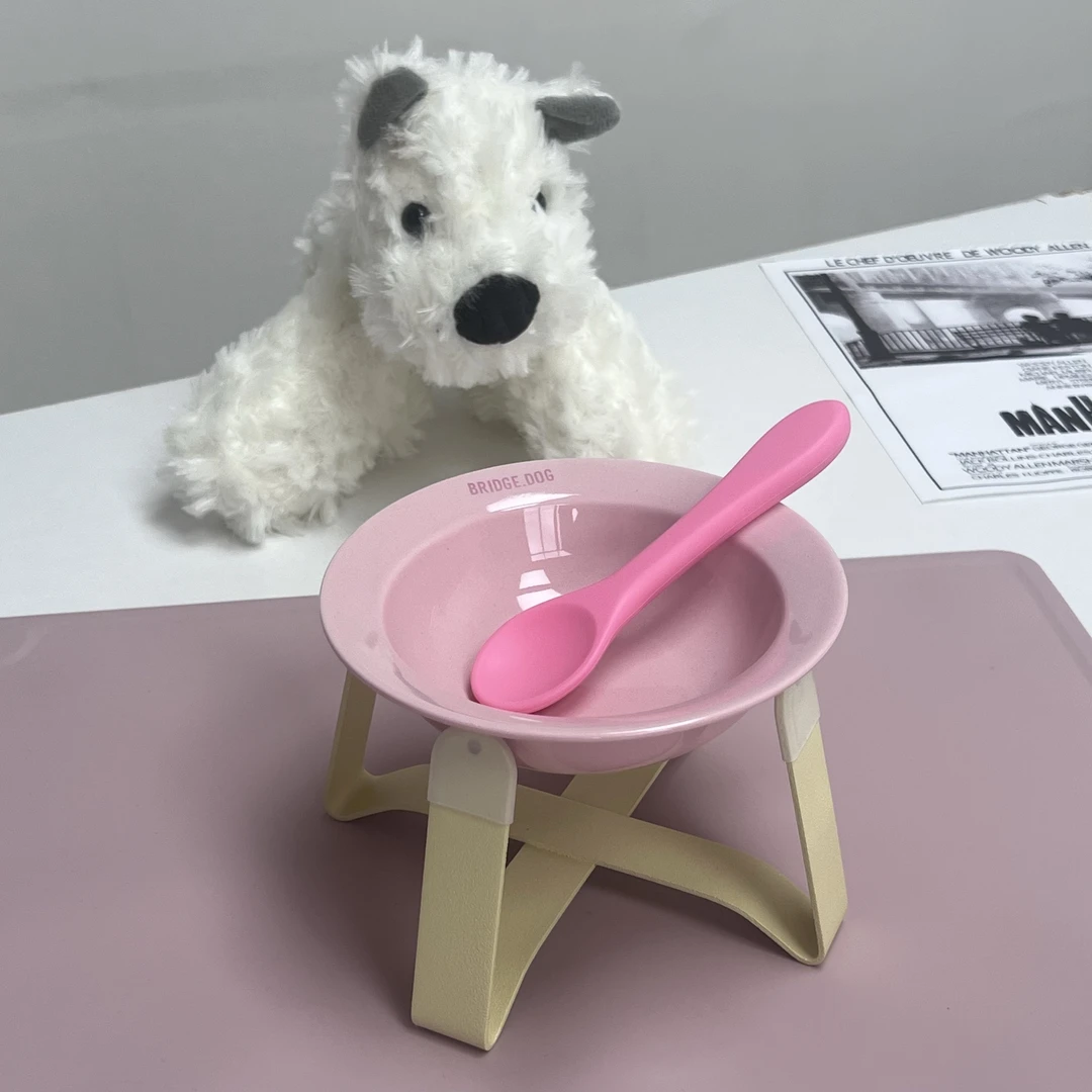 【养宠装备】高温韩国BRIDGE飞碟宠物粮水碗护颈猫狗吃饭碗防黑下巴