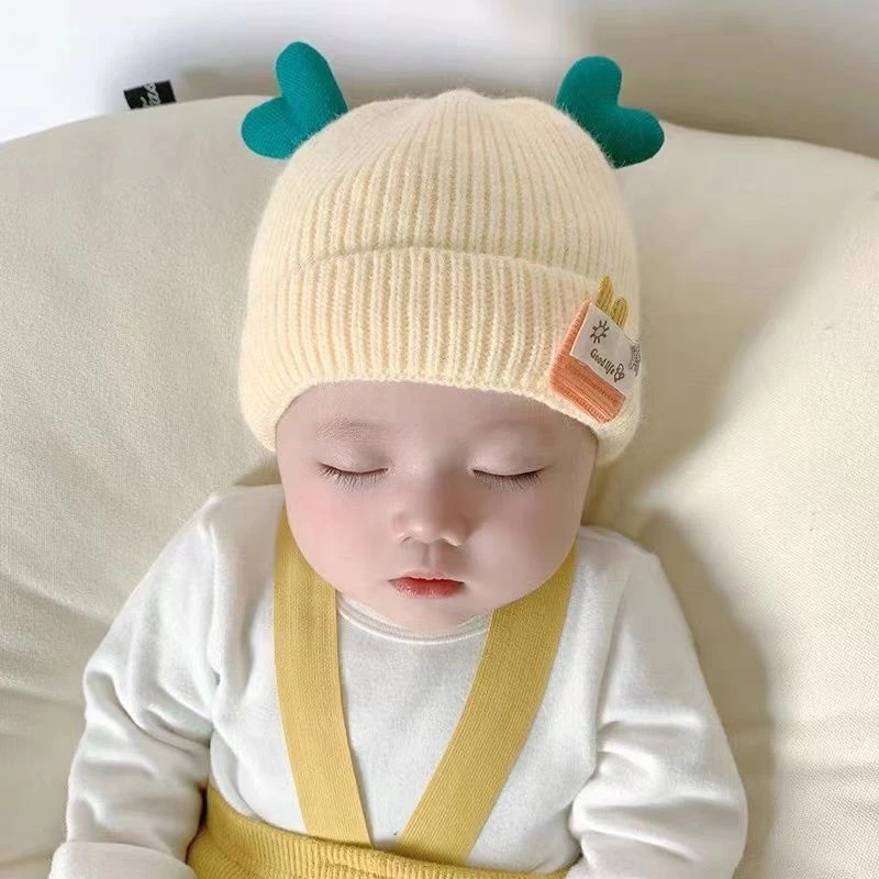 宝宝毛线帽秋冬保暖初生男女童针织帽婴儿帽子冬季可爱新生婴幼儿