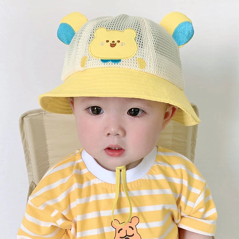 婴儿帽子夏季薄款宝宝遮阳帽可爱超萌婴幼儿盆帽春秋男女童防晒帽