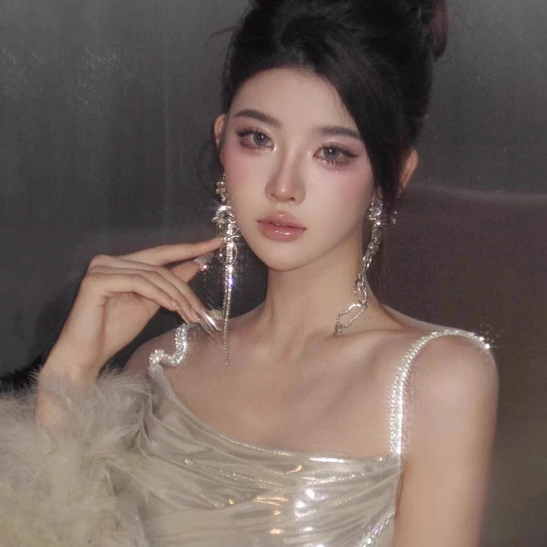 合金锆石耳饰 长流苏耳钉欧美风夸张大耳环气质个性百搭新款耳饰