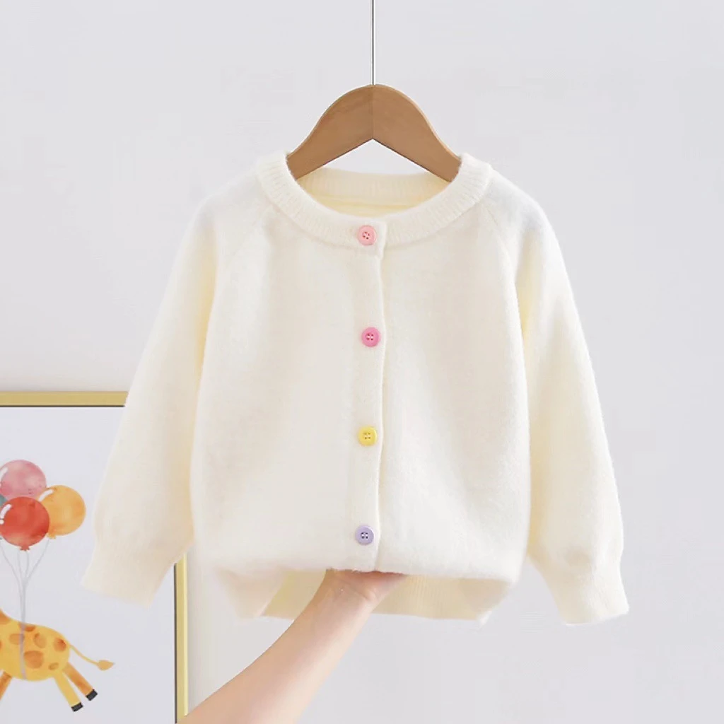女童开衫2025秋装新款韩版儿童洋气针织毛衣宝宝薄款早晚小外套潮