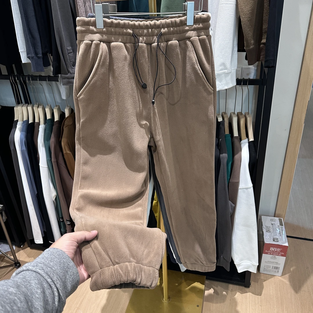 一条过冬重磅950克加厚款双面奥粒绒束口男士宽松休闲裤88902