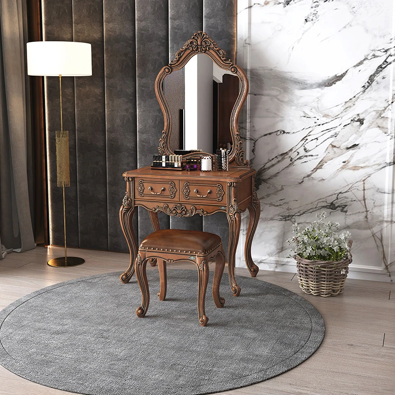 奥克维尔美式全实木妆台卧室复古家用梳妆台#201化妆台100*50*76