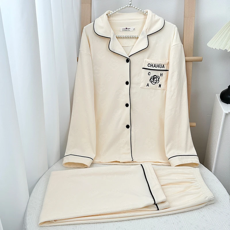 秋冬睡衣套装爆款女款新款德绒加绒可外穿出门款长袖长裤家居服