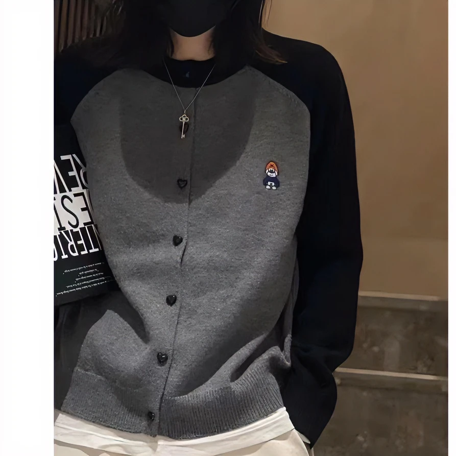 8155#大码女装秋冬网红爆款韩系时尚条纹显瘦针织开衫毛衣宽松