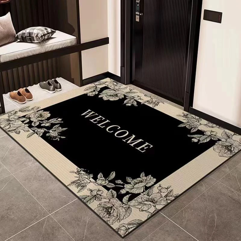 p241欢迎回家70.100cm水晶绒材质入户门垫 吸水吸油 好打理