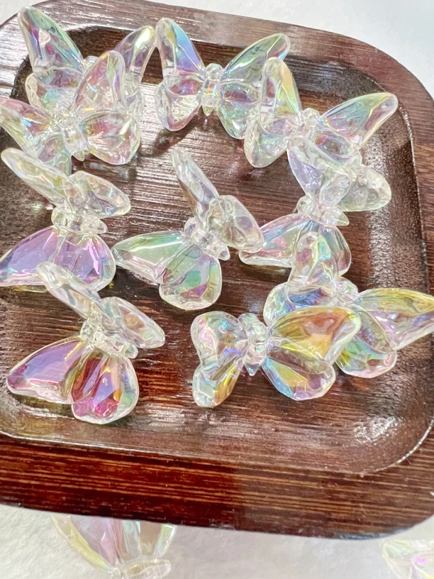 立体uv镀彩蝴蝶手工Diy车挂钥匙扣手链配件