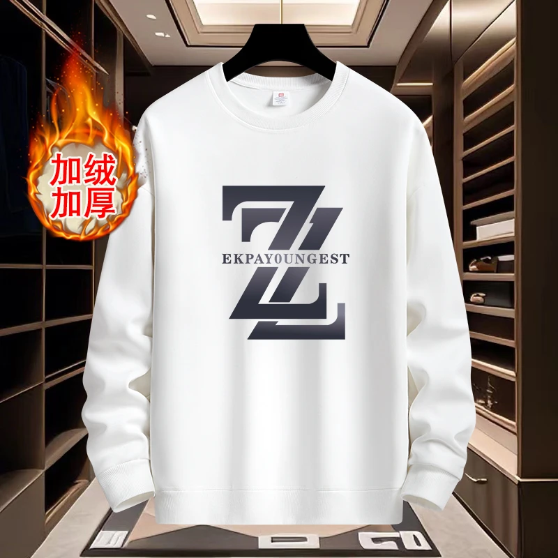 春秋季卫衣男士宽松大码圆领长袖情侣时尚运动潮流青少年休闲上衣