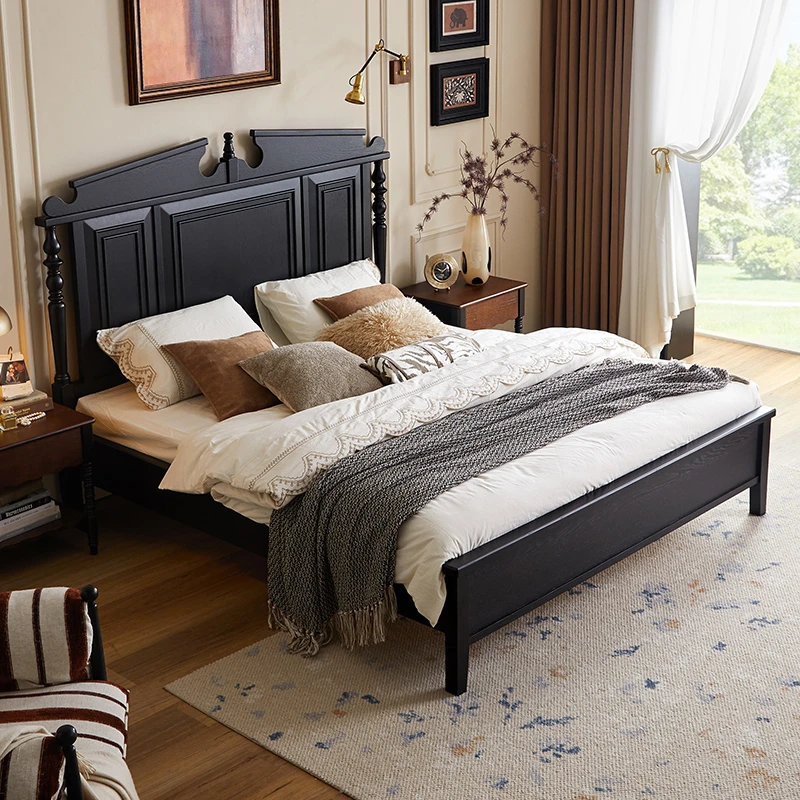 法式复古实木床主卧法式复古床双人床卧室高级感大床中古风床