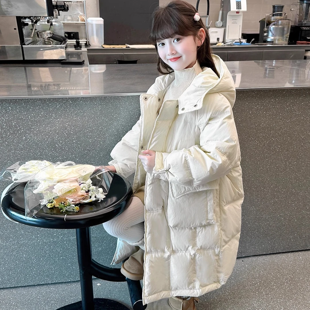 女童棉衣2024新款儿童冬装加棉保暖外套女孩大童冬季加厚长款棉袄