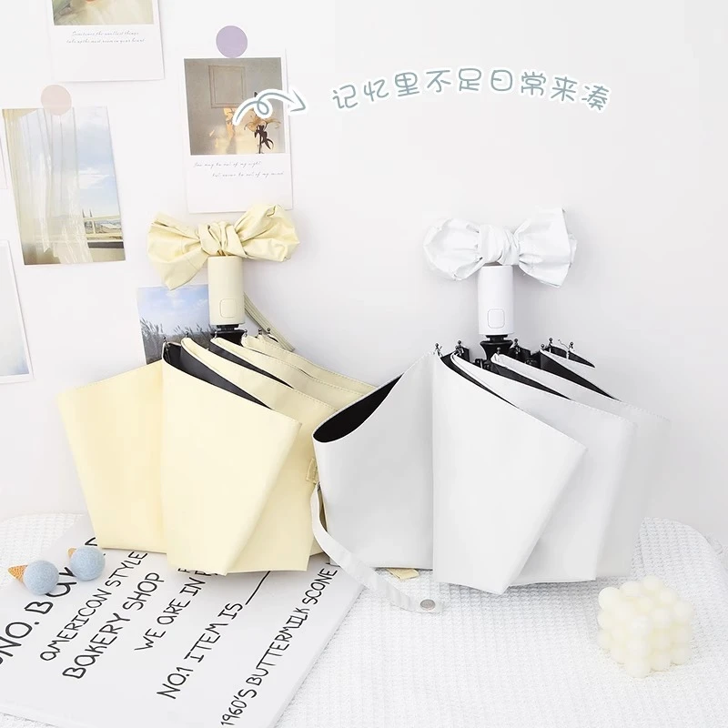 全自动黑胶防晒ins 风遮阳伞晴雨两用小清新太阳伞折叠伞防紫外线