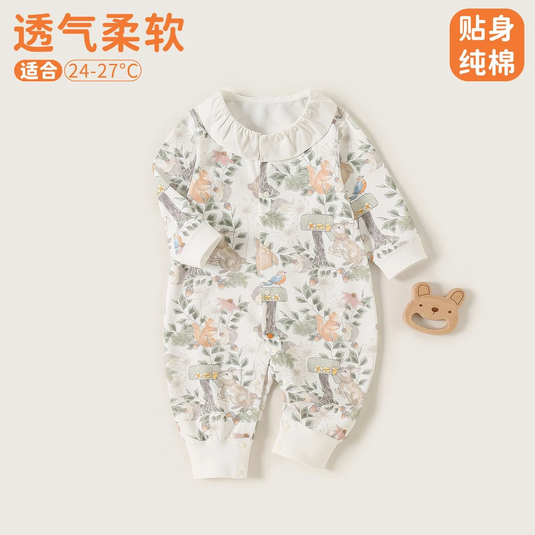 2024年新款婴幼儿a类纯棉连体衣宝宝秋冬爬服新生婴儿秋季衣服