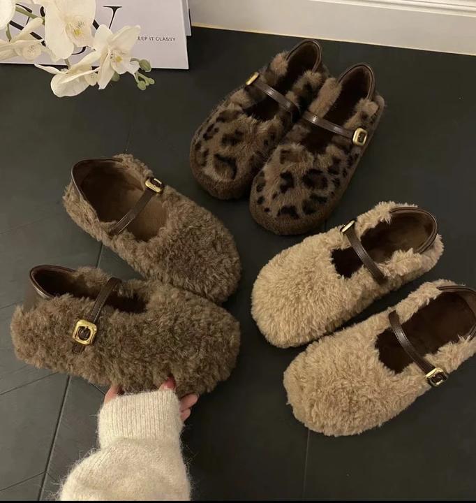 厚底毛毛鞋女加绒加厚网红时尚软底圆头两穿棉鞋女鞋外穿保暖搭子