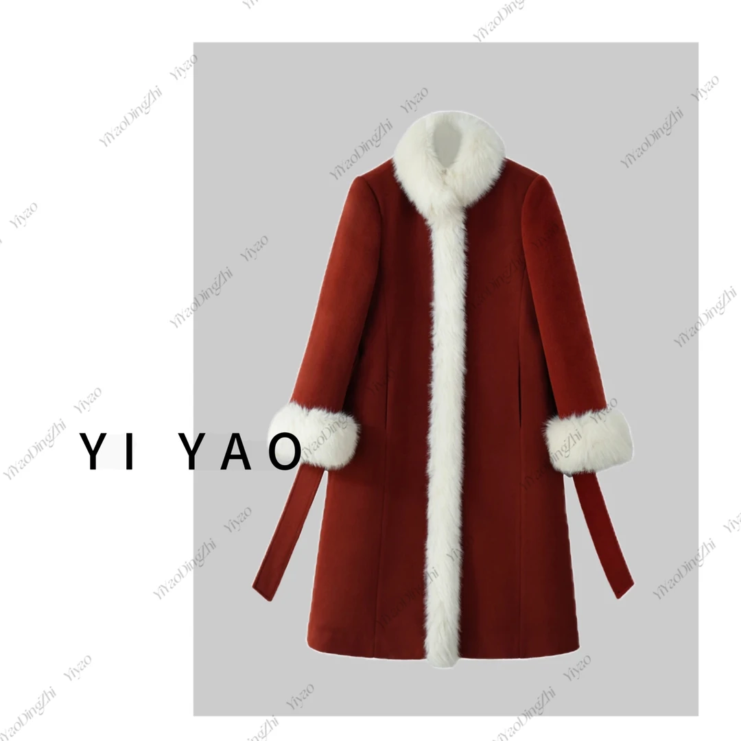 亦瑶定制      秋冬款时尚气质女士毛呢外套大衣3DWXJ2957