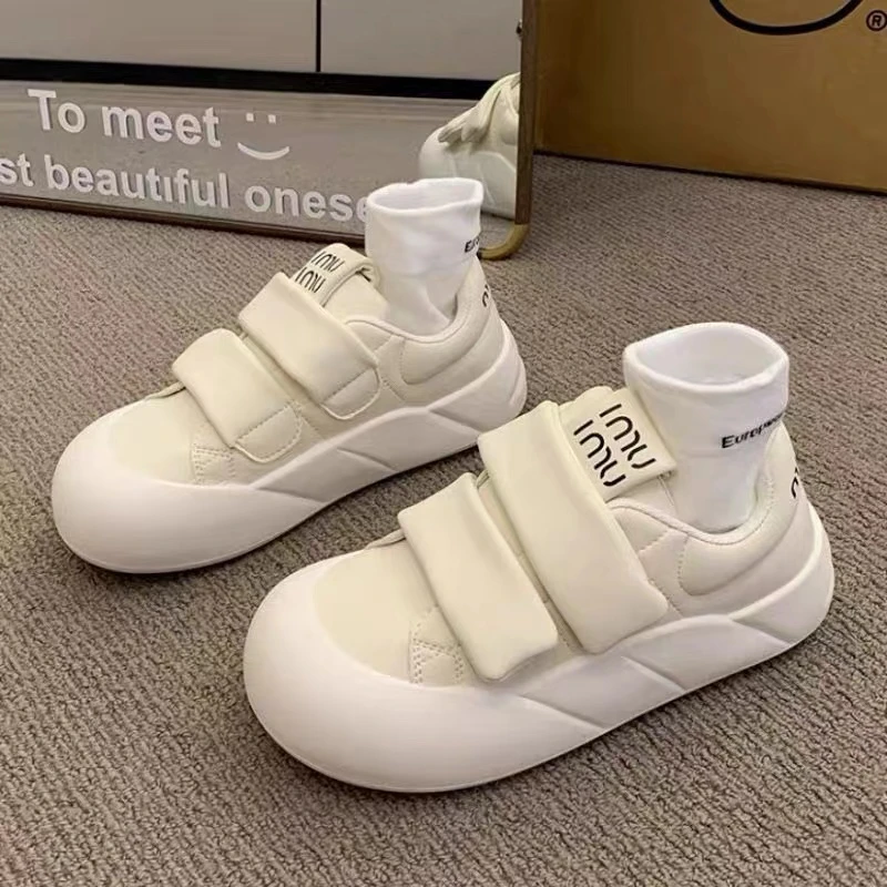 Dany.bit *设计感板鞋2025新款四季款魔术贴百搭板鞋脚胖拍大一码