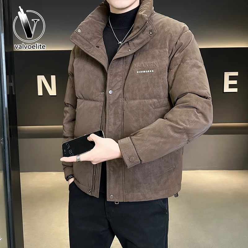 VALVOELITE羽绒服男冬季新款潮牌韩版修身立领防寒服保暖衣服外套