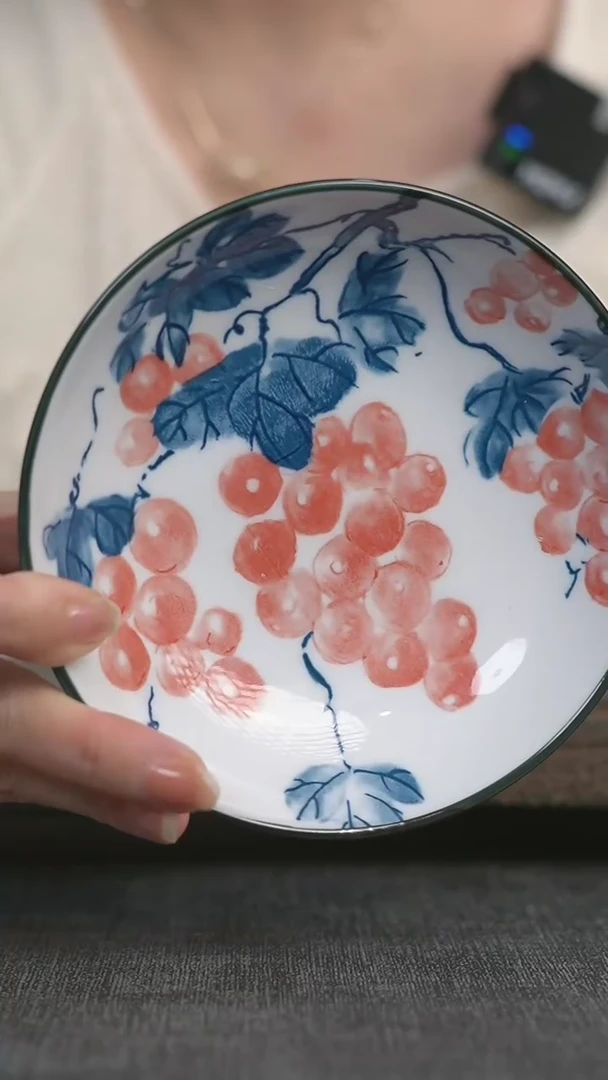 【闪购商品】葡萄果盘陶瓷客厅中式托盘@@gp1