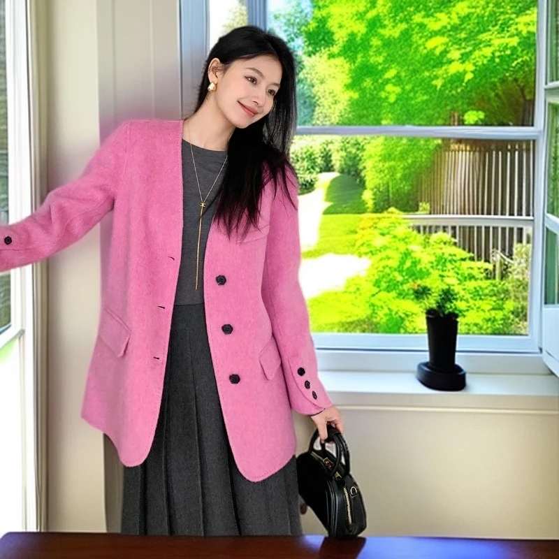 大刘刘2025高级气质西装外套时尚百搭连衣裙