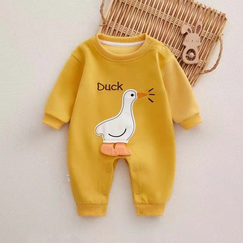 韩版超萌婴幼儿男女宝宝秋季衣服单层卫衣春秋外出连体衣哈衣爬服