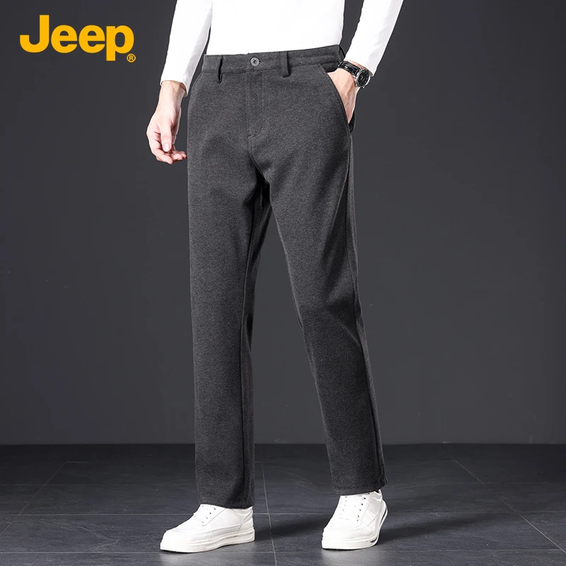 JEEP/吉普2024秋季新款男士轻商务休闲裤潮流百搭直筒宽松长裤