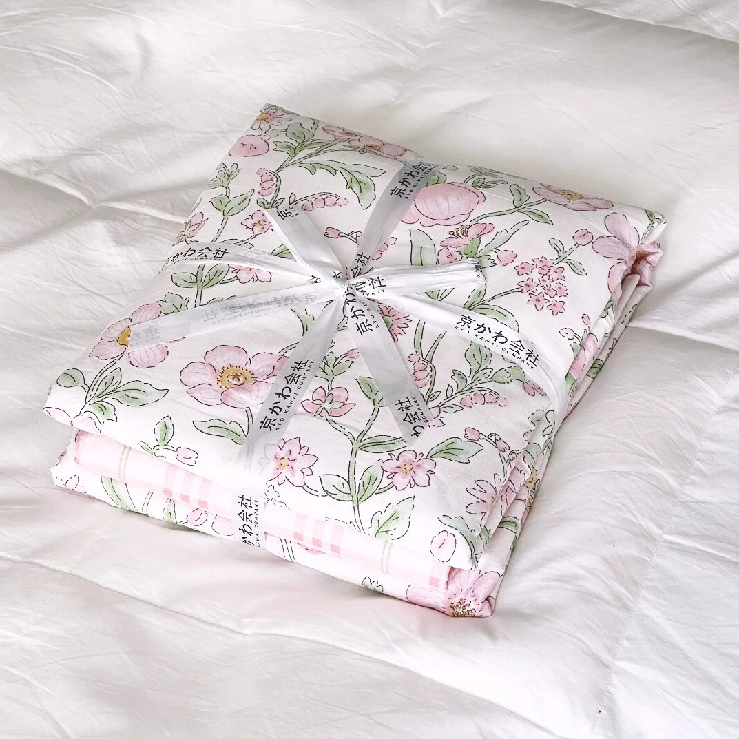 【京かわ会社】全棉100支匹马棉四件套 全棉简约床 冷雾花茶