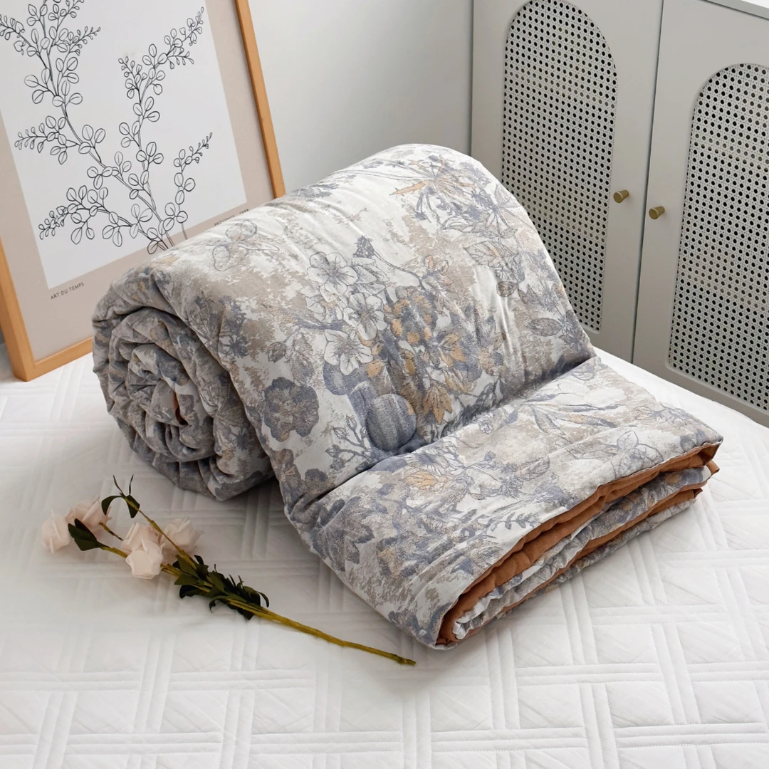 【京かわ会社】伊丽莎白驼绒被200*230cm 法卉花园黄