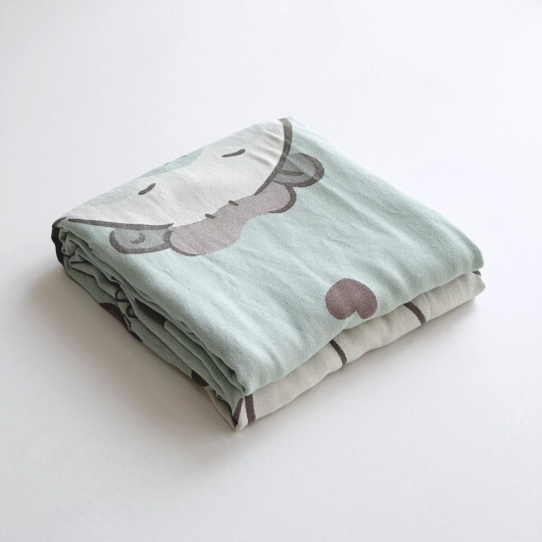 【京かわ会社】竹纤维毯夏季冷感毯 单人盖毯150*200cm 可爱仓鼠绿