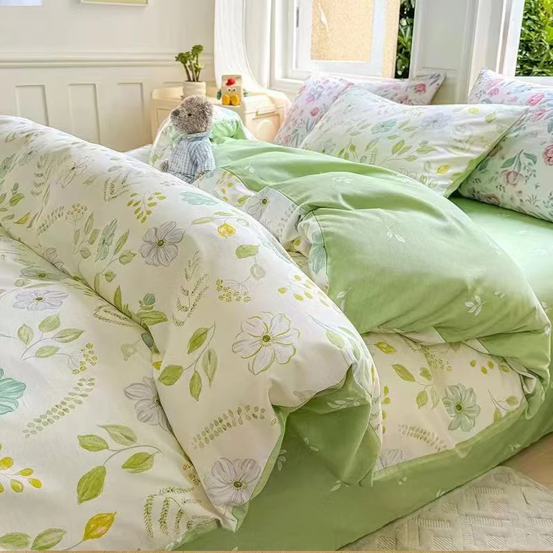 【京かわ会社】纯棉四件套简约床 华韵清香