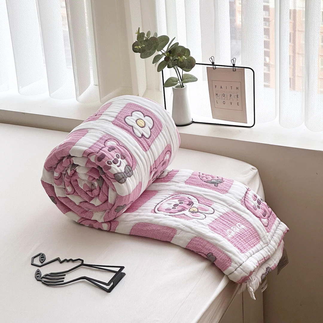 【京かわ会社】莱赛尔天丝果冻被泡芙被 150*200cm 小草莓熊