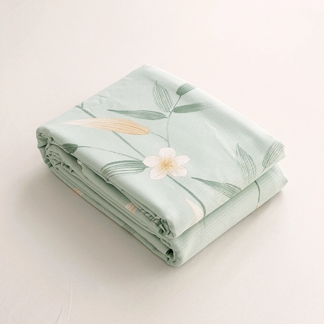 【京かわ会社】竹小棉纯棉加厚床单220*240cm  真爱-绿