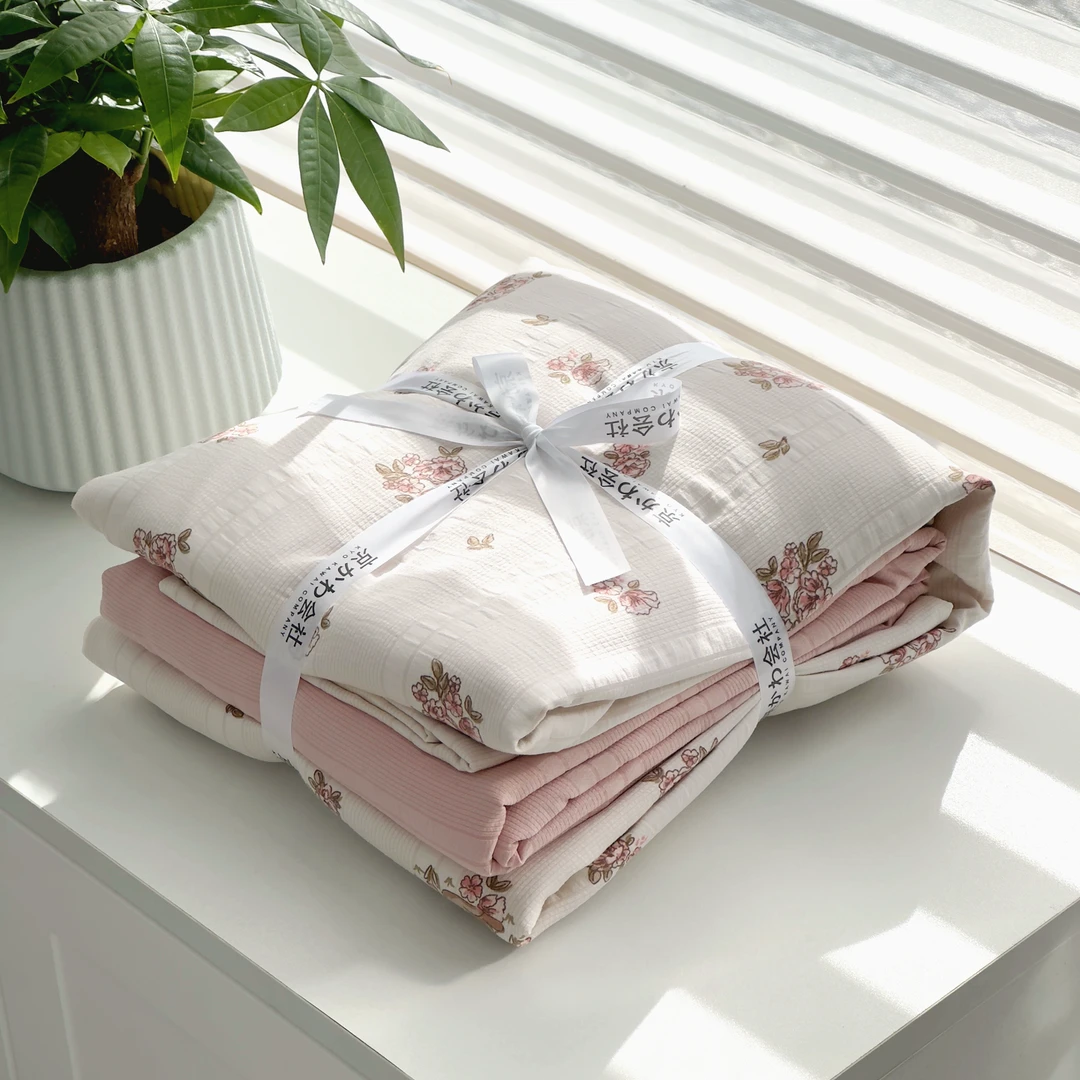 【京かわ会社】云纱棉四件套 花中小兔