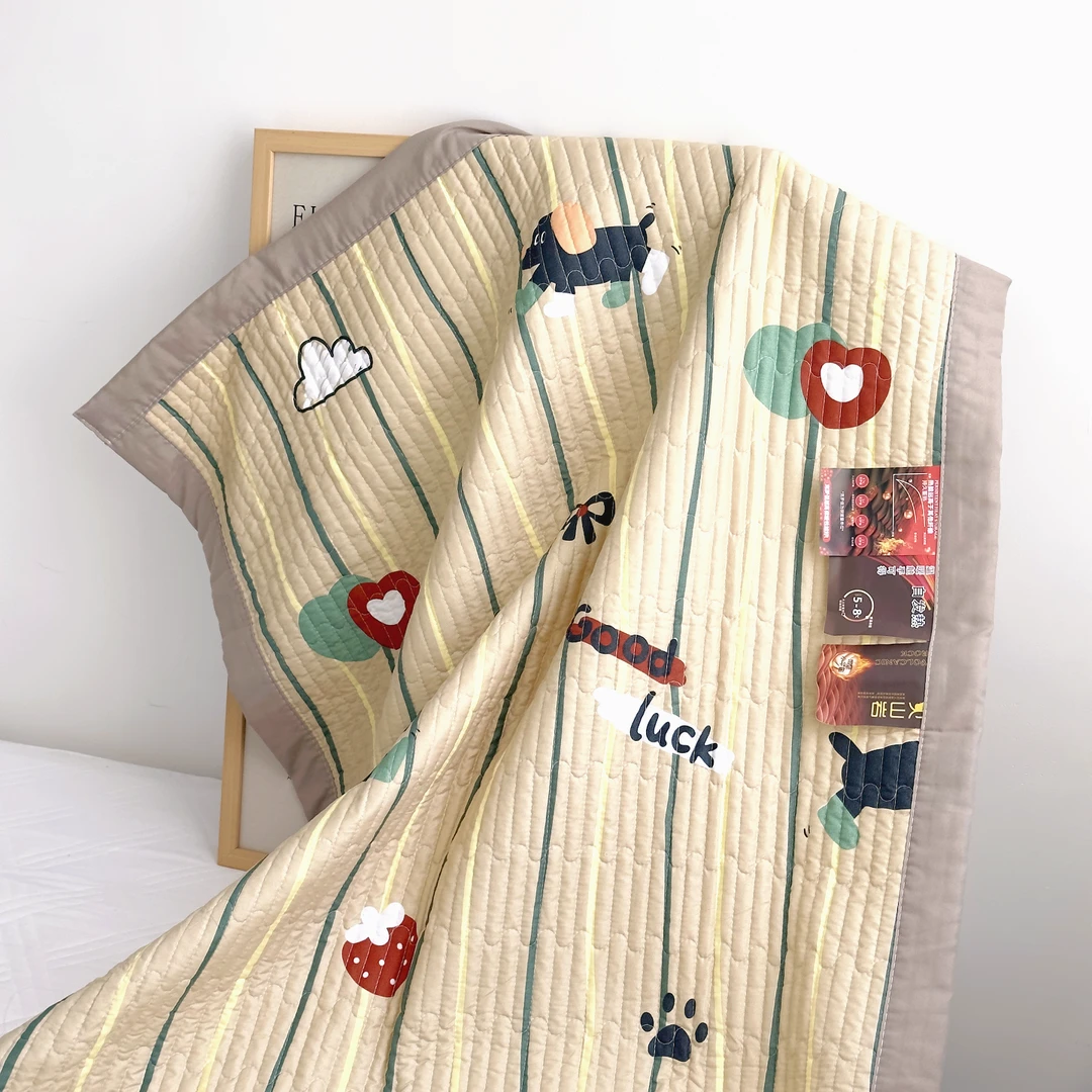 【京かわ会社】A类云纱棉床盖 90*220cm 可爱腊肠