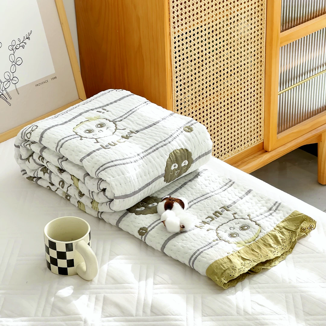 【京かわ会社】莱赛尔天丝泡芙被150*200cm 幸运绿