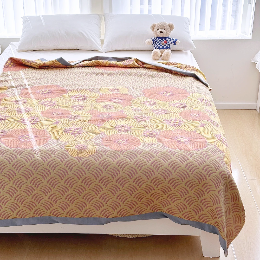 【京かわ会社】四季通用水洗棉多层纱布盖毯150*200cm 漫漫