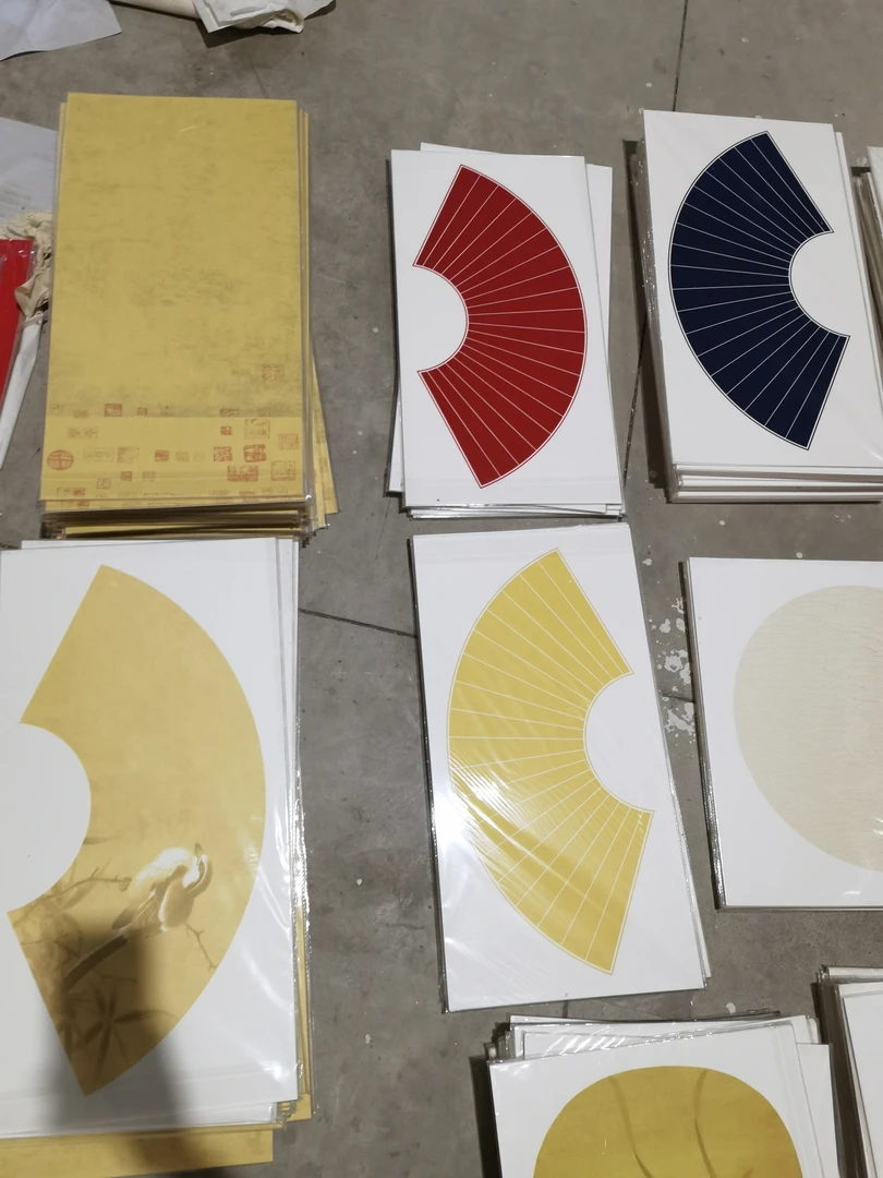 扇形圆形蜡染半生熟卡纸书法专用混搭