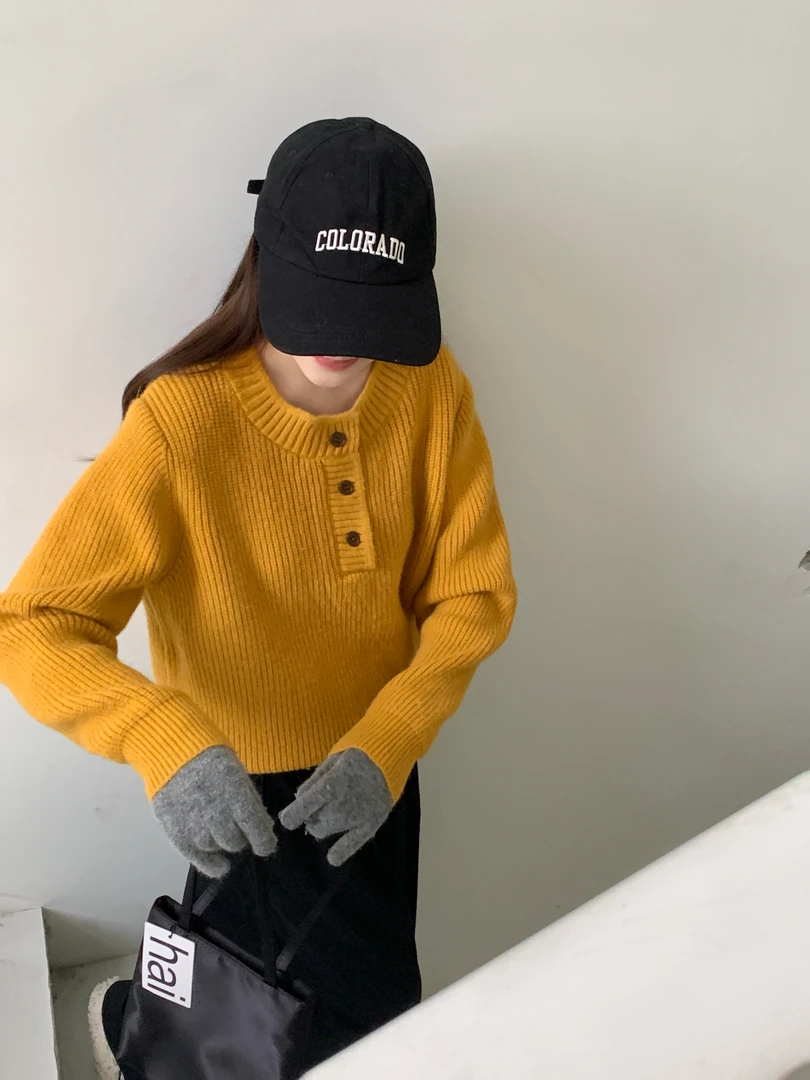 圆领高级感套头毛衣秋冬针织衫2024新款复古慵懒风内搭