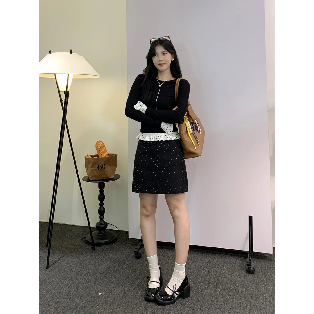 【繁星点点】多多2024夏季新款遮胯波点女装半裙短裙高腰显瘦半身裙